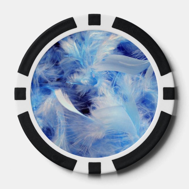Lot De Jeton De Poker Plumes bleues (Recto)