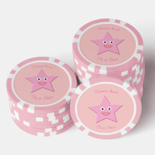 Lot De Jeton De Poker Plutôt rose Star Personnalisé