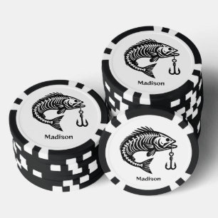 Lot De Jeton De Poker Poisson de nom personnalisé