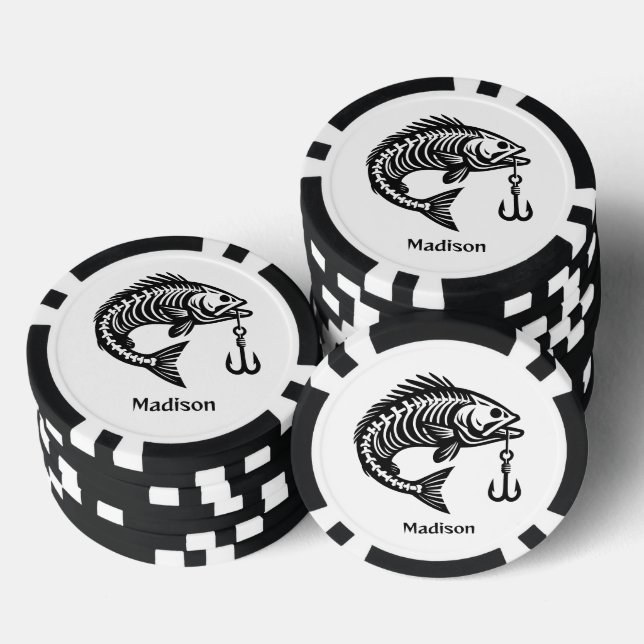 Lot De Jeton De Poker Poisson de nom personnalisé (Empiler)