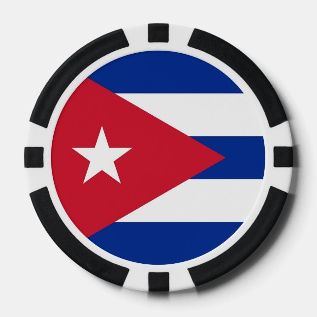 Lot De Jeton De Poker Poker chips avec Drapeau de Cuba (Recto)
