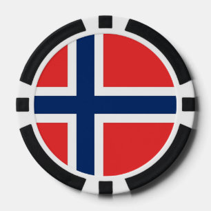 Lot De Jeton De Poker Poker chips avec Drapeau de Norvège