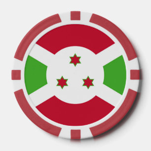 Lot De Jeton De Poker Poker chips avec Drapeau du Burundi