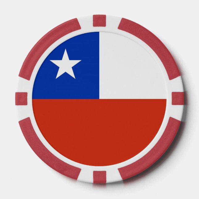 Lot De Jeton De Poker Poker chips avec Drapeau du Chili (Recto)