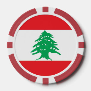 Lot De Jeton De Poker Poker chips avec Drapeau du Liban