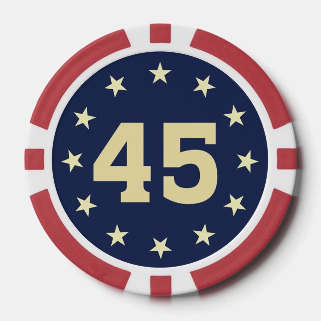LOT DE JETON DE POKER POKER DE CONCEPTION EMBLÉMATIQUE "45" (Recto)