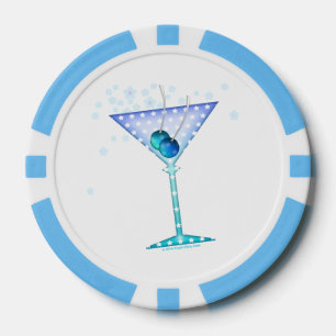 LOT DE JETON DE POKER POKER PERSONNALISÉ - MARTINI BLEU
