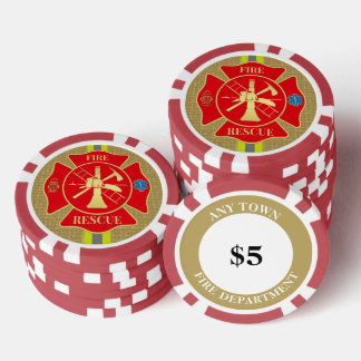 Lot De Jeton De Poker Pompier Maltese Cross Bunker Gear Art