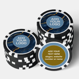 Lot De Jeton De Poker Popular Navy Blue Gold Marble Collection