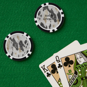 Lot De Jeton De Poker Poster de animal de vache noire blanche en or