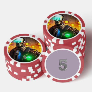 Lot De Jeton De Poker Puce de poker 2 rouge 5 rayé