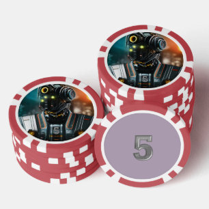 Lot De Jeton De Poker Puce de poker 3 rouge 5 rayé