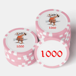 Lot De Jeton De Poker Puce de poker rose Père Noël 1000 rayé