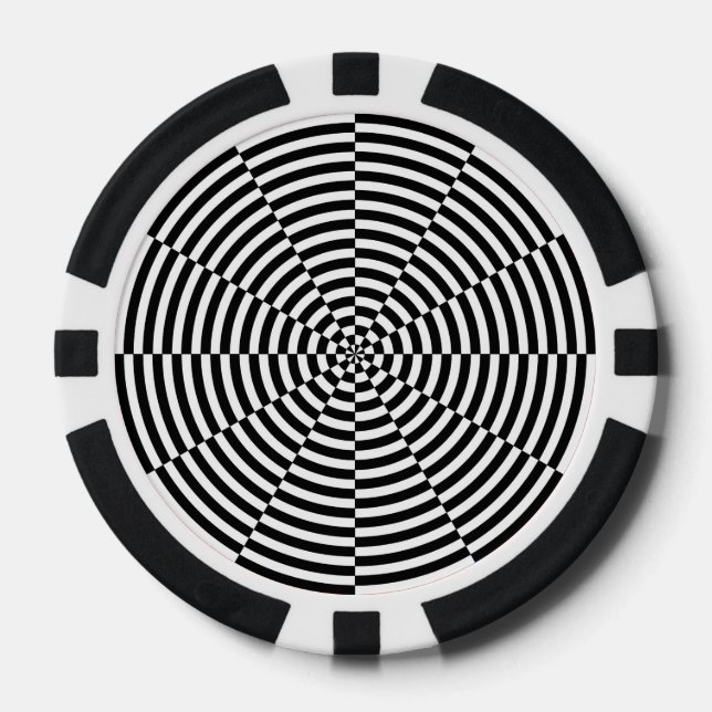 Lot De Jeton De Poker Rayonnement noir et blanc par Kenneth Yoncich (Recto)