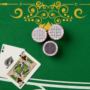 Lot De Jeton De Poker Rayures Noir Rose  