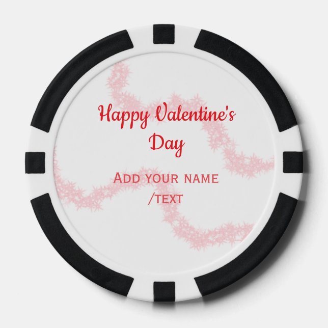 Lot De Jeton De Poker Red glitter lines happy Valentine's day spiral nam (Recto)