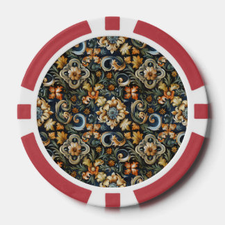 Lot De Jeton De Poker Renaissance italienne en bleu