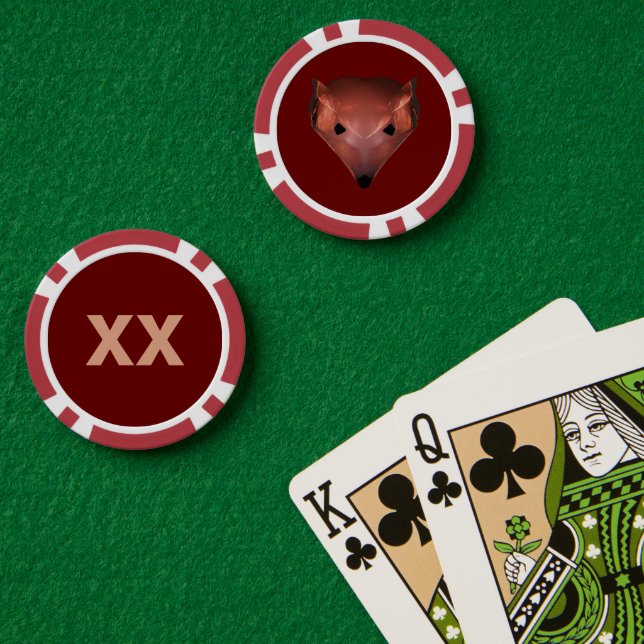 Lot De Jeton De Poker Renard rouge fractal (Table de poker (double))