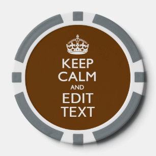 Lot De Jeton De Poker Restez calme et votre texte Brown