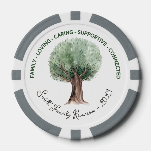 Lot De Jeton De Poker Réunion de l'arborescence des familles personnalis (Recto)