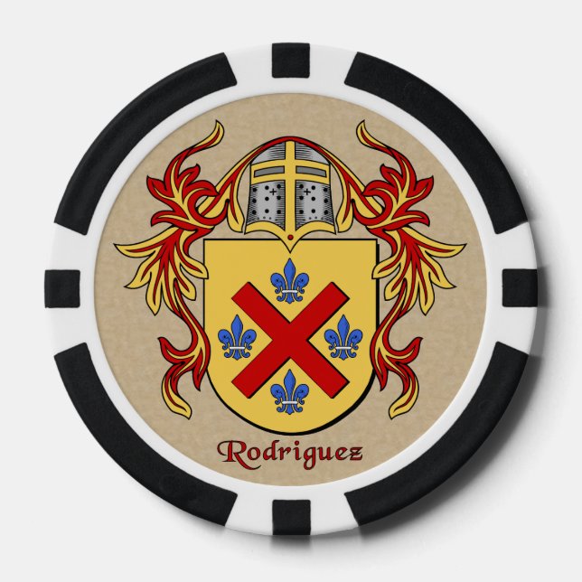Lot De Jeton De Poker Rodriguez Armoiries héraldiques (Recto)