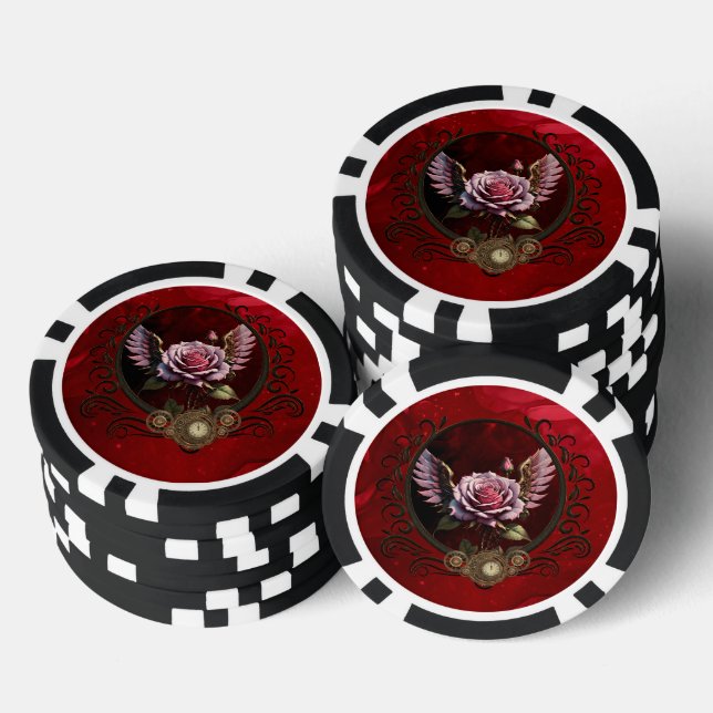 Lot De Jeton De Poker Rose Steampunk (Empiler)