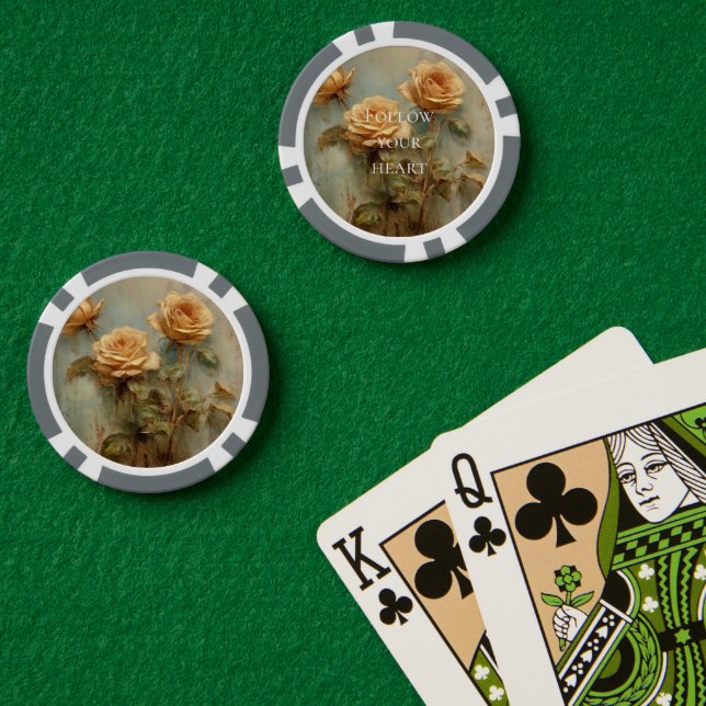 Lot De Jeton De Poker Roses Fruitées Romantiques Florales (Table de poker (double))