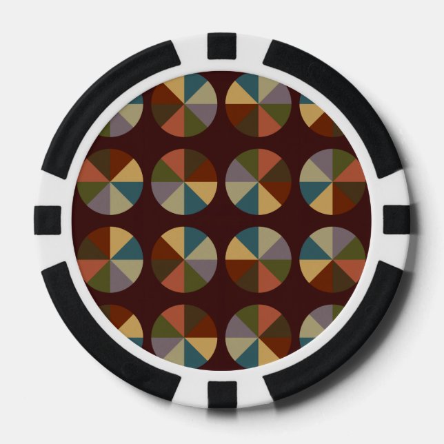 Lot De Jeton De Poker Roue couleur rouge foncé (Recto)