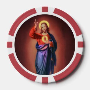Lot De Jeton De Poker Sacré Coeur de Jésus-Christ