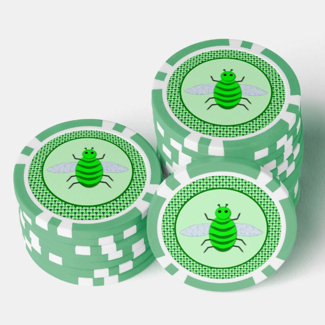 Lot De Jeton De Poker Saint Patricks Day Bee et Shamrocks (Empiler)