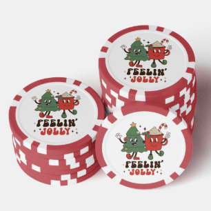 Lot De Jeton De Poker Sapin de Noël Rétro Gai Canne à Sucre