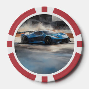 Lot De Jeton De Poker Scène dynamique de course urbaine bleue