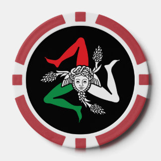 Lot De Jeton De Poker Sicilian Trinacria Medusa Emblem Italian Theme