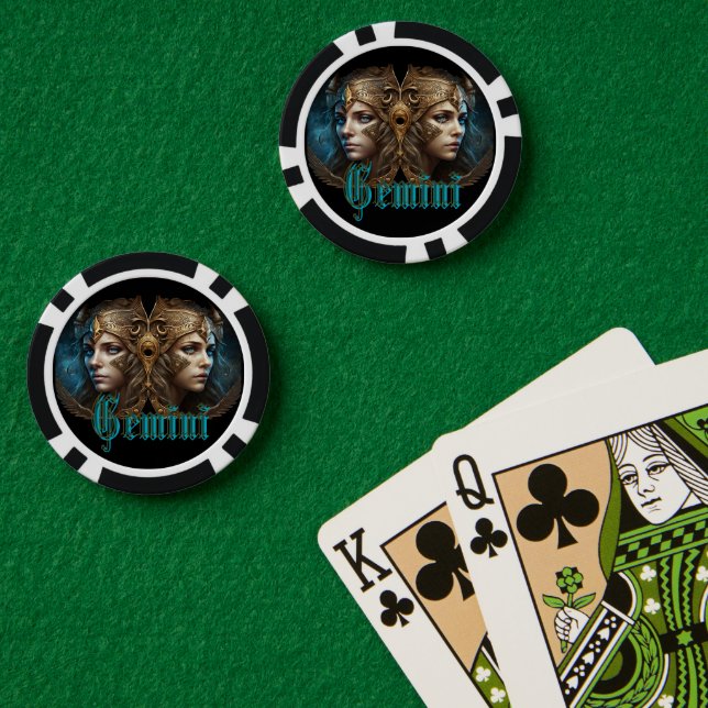 Lot De Jeton De Poker Signe du zodiaque Gémeaux (Table de poker (double))