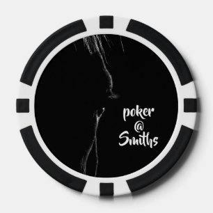 Lot De Jeton De Poker Silhouette de cheval noir et blanc