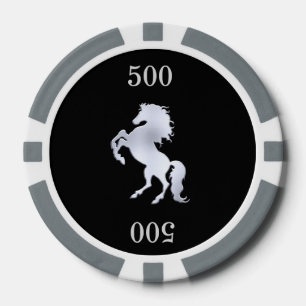 Lot De Jeton De Poker Silver Stallion Noir
