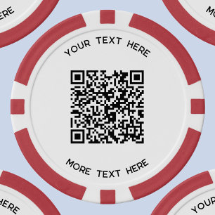 Lot De Jeton De Poker Simple QR Code et texte commercial