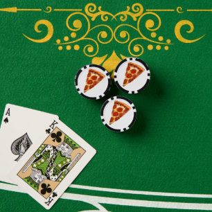 Lot De Jeton De Poker SlipperyJoe's classique pepperoni pizza tranche fo