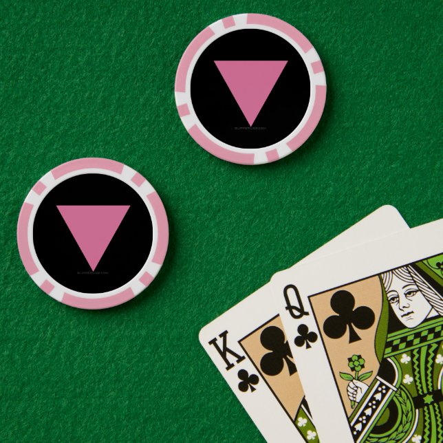 Lot De Jeton De Poker SlipperyJoe's rose triangle drapeau clair rose sym (Table de poker (double))