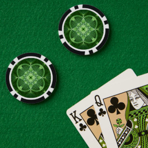 Lot De Jeton De Poker SlipperyJoe's Saint Patrick's Day glowing four feu