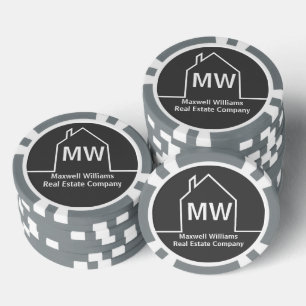 Lot De Jeton De Poker Société immobilière Grise Personnalisée Realtor