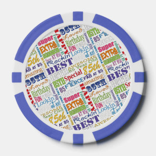 Lot De Jeton De Poker Special 85th Birthday Party Personnalisé Monogramm