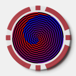 Lot De Jeton De Poker Spirale rouge et bleue par Kenneth Yoncich