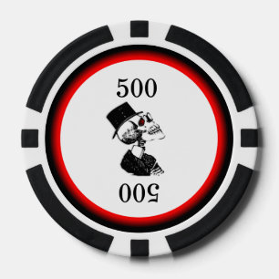 Lot De Jeton De Poker Squelette des yeux rouges