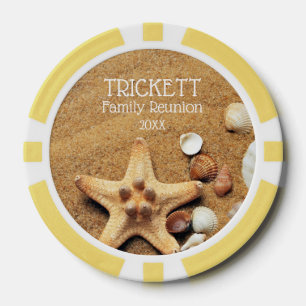 Lot De Jeton De Poker Starfish Et Seashells Beach Reunion Famille