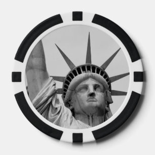 Lot De Jeton De Poker Statue noire et blanche de la Liberté