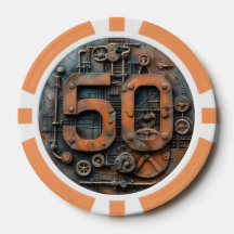 Steampunk $50 Poker Chip : Arcane Machina