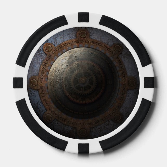 Lot De Jeton De Poker Steampunk Moon (Recto)