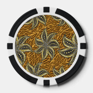 Lot De Jeton De Poker Style Batik Floral Abstrait africain