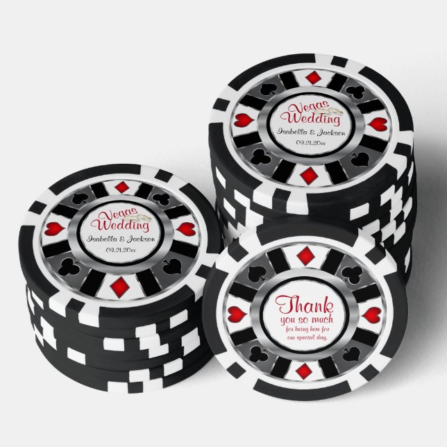 Lot De Jeton De Poker Style Las Vegas Marié (Empiler)